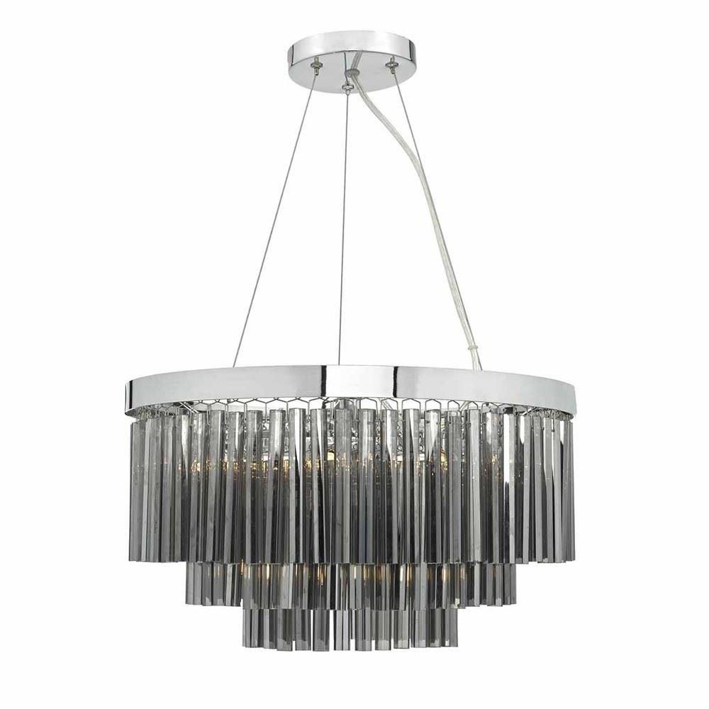 Giovana  5 light polished chrome smoked glass Giovana  5 light polished chrome smoked glass