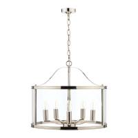 Harrington 5 light pendant polished nickel